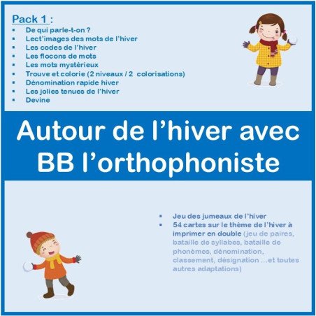 Autour de l'hiver avec BB l'orthophoniste - pack 1 -