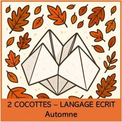 2 cocottes en papier sur le thème de l'automne (langage écrit)
