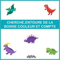 Cherche, entoure de la bonne couleur et compte.